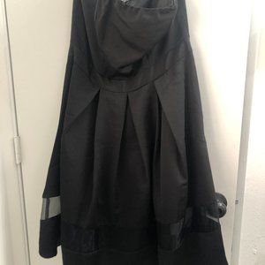 Strapless Black A-line Party Dress